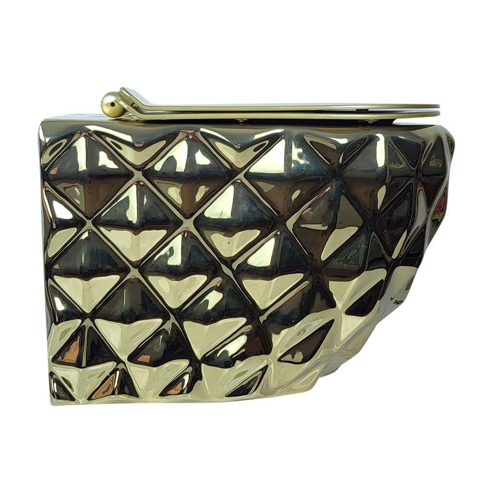 Kapıtone Parlak Altın Kanalsız Klozet+Soft Kapak Wh-813+Cs-11 WH-813+CS-11