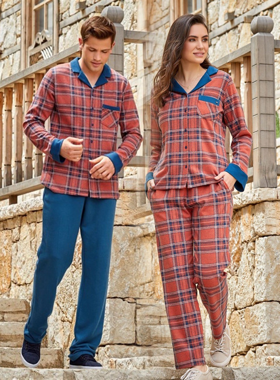 Ekose Kadın Çift Pijama Takımı Fiyatı ve Ürün Detayı - Efsi