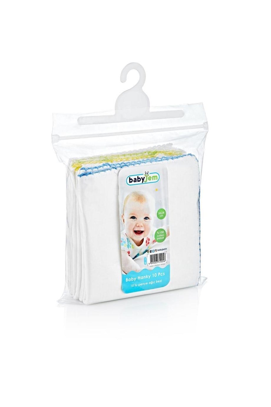 Babyjem 10'lu Penye Ağız Bezi Beyaz 28*28