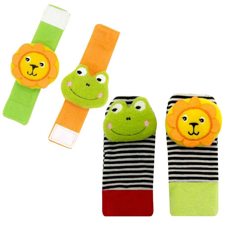 Babyjem Çıngıraklı Çorap ve Bilekli Aslan - Kurbağa