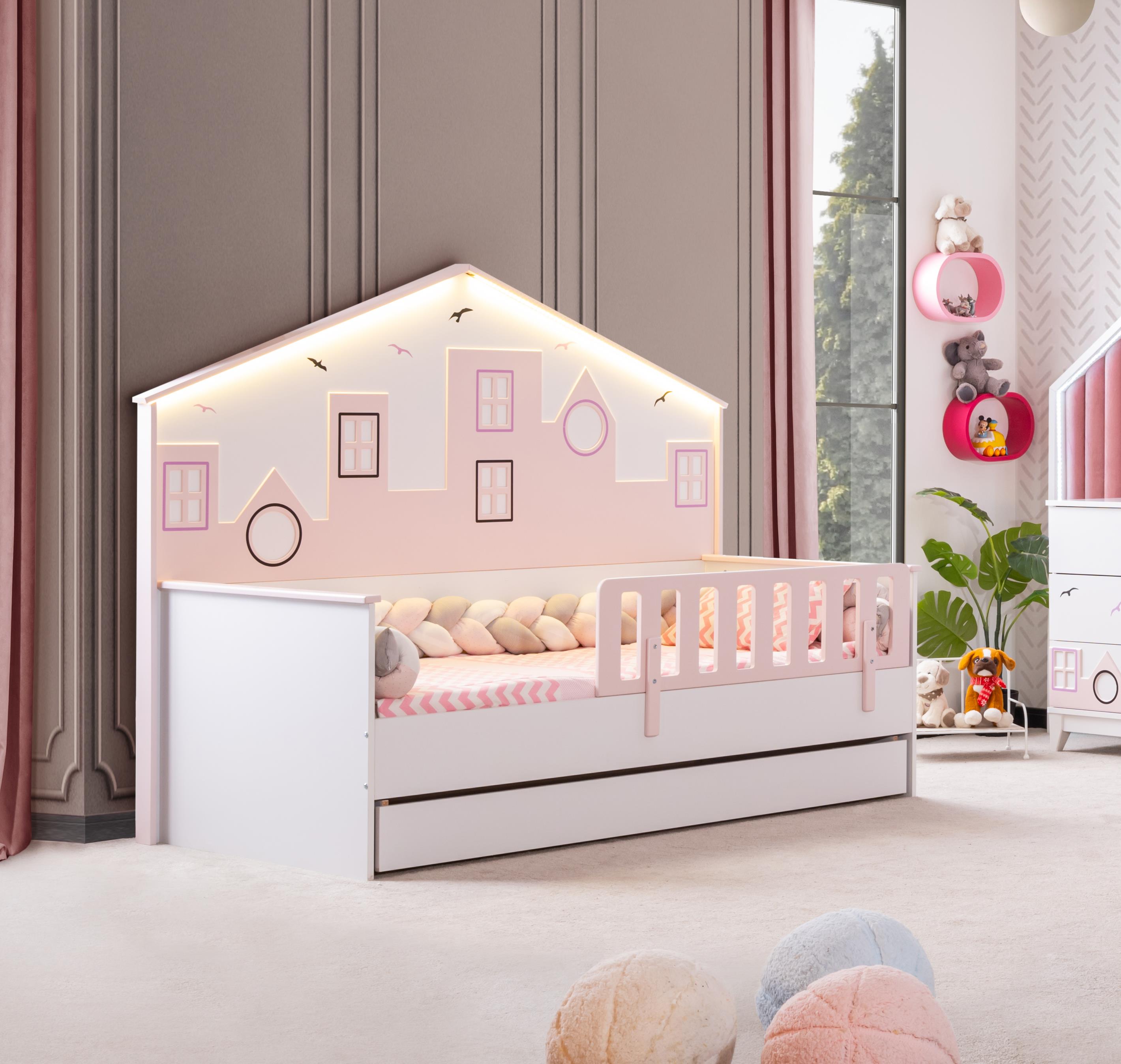 Gümüş Bebe City Pembe Karyola