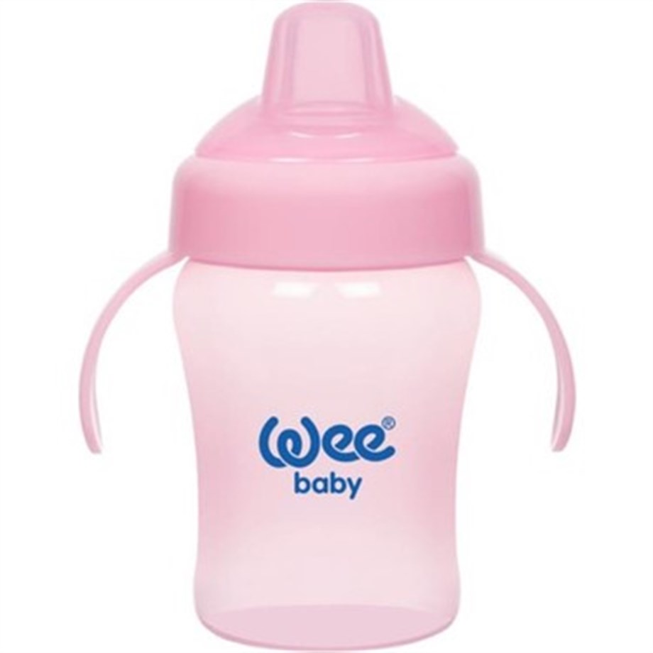Wee Baby Colurful Akıtmaz Kulplu Antikolik Bardak 240 ml -Pembe