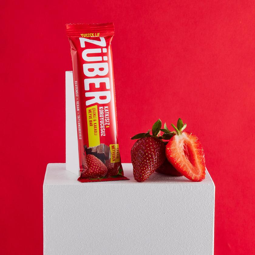 ZÜBER Çilekli Kakaolu Meyve Bar 40g