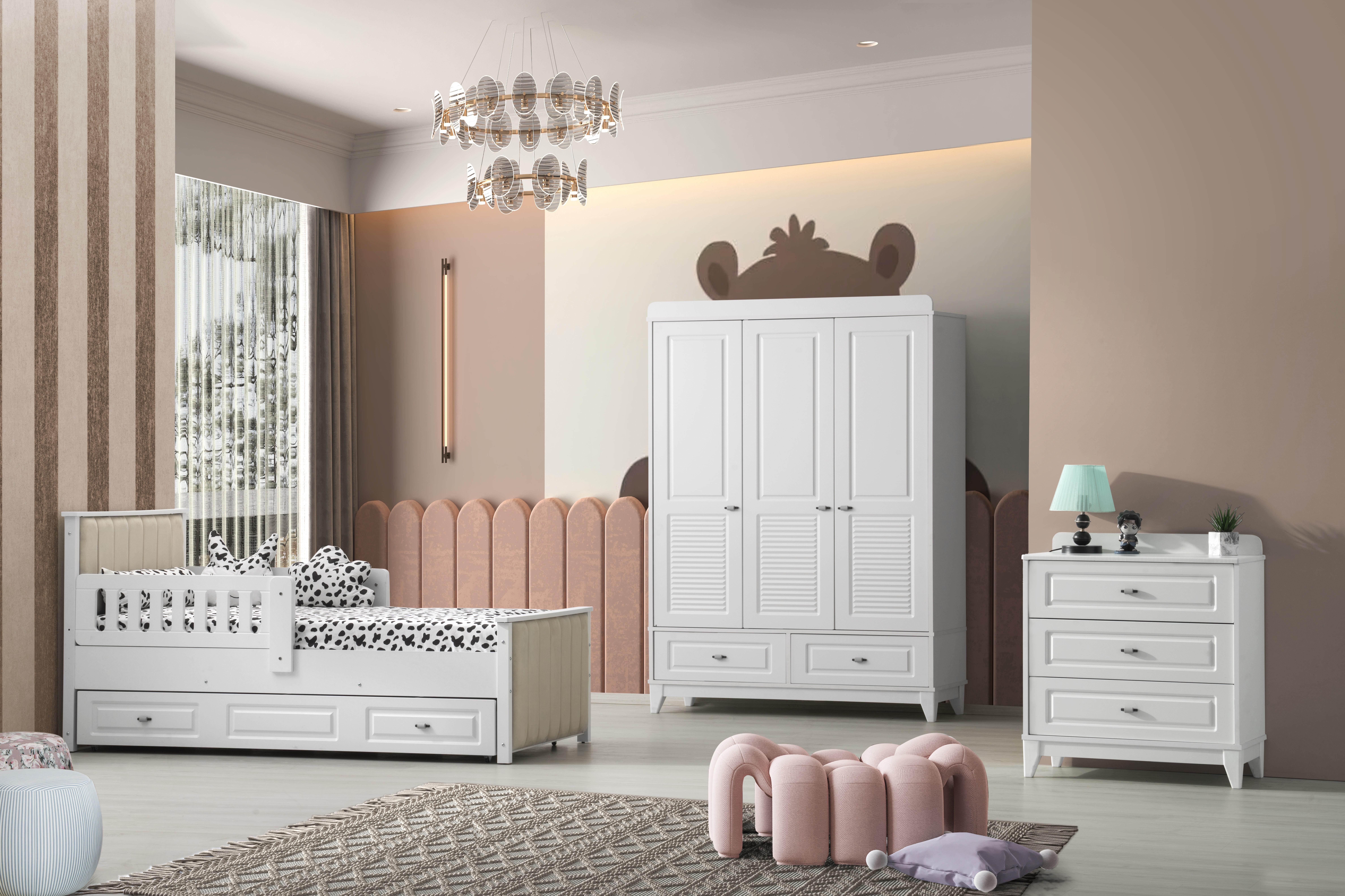 Aymini Boss Sim Bebek Odası Takımı Beyaz