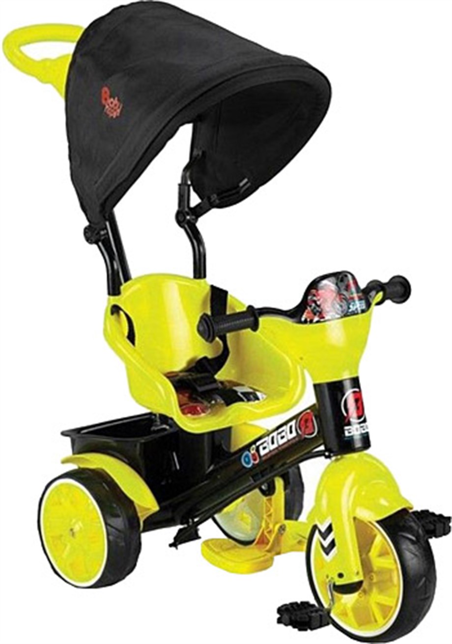 Babyhope 121 Bobo Speed Tenteli Üçtekerli Kontrollü Bisiklet Sarı