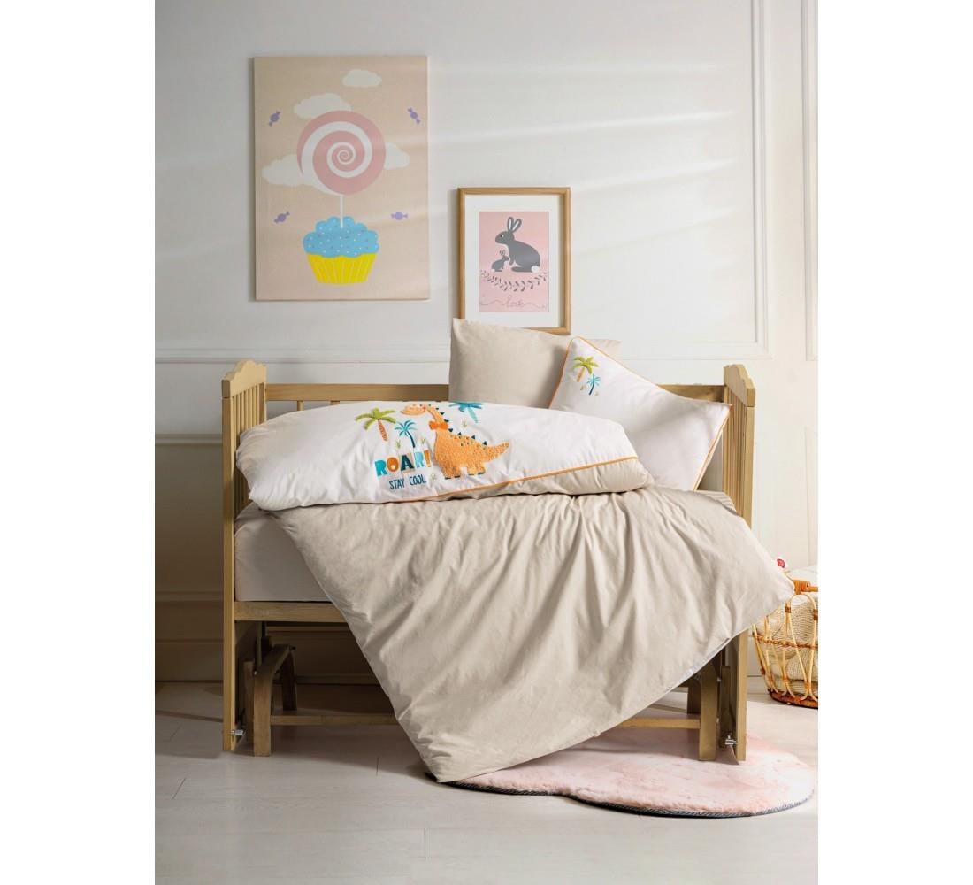 Cottonbox Punch Baby Nakışlı Kiddo Krem Nevresim Takımı