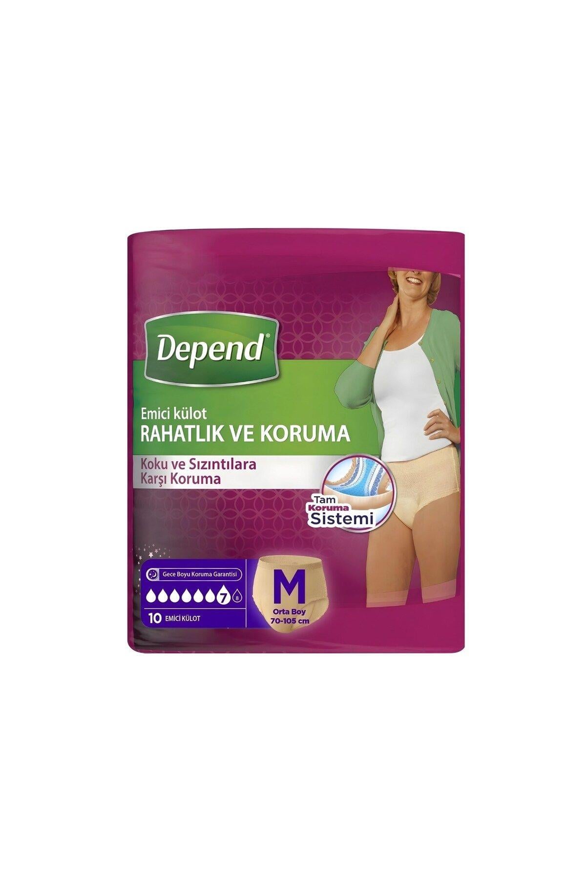 Depend Tek Kullanımlık Emici Kadın Külodu 10lu Orta Boy