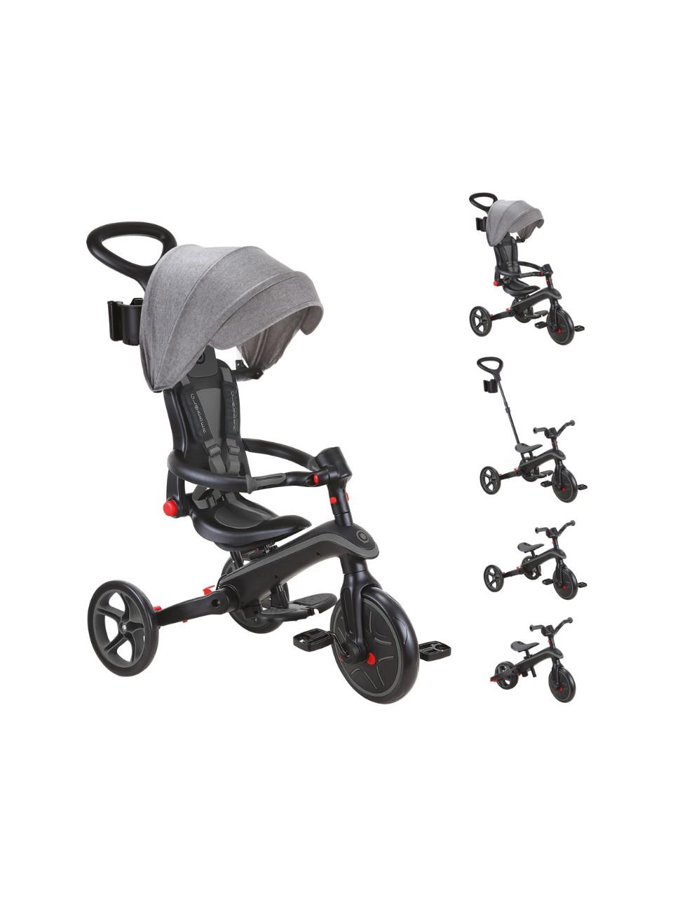 Globber Explorer 4in1 Katlanabilir Bisiklet Siyah Gri