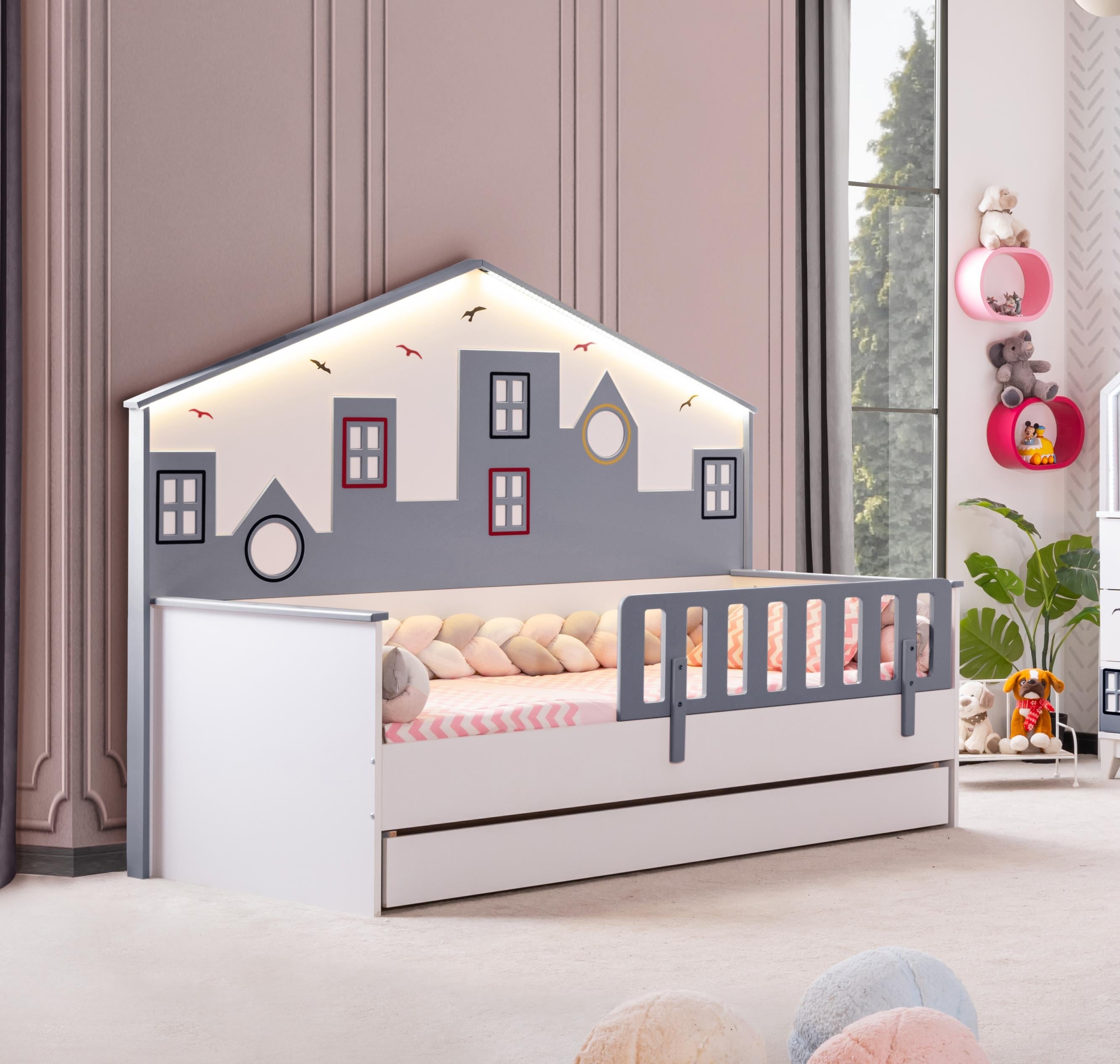 Gümüş Bebe City Gri Karyola