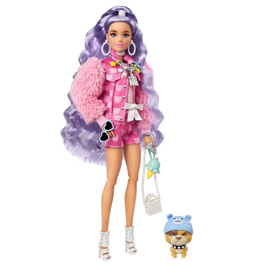 Mattel Barbie Extra Mor Saçlı Bebek
