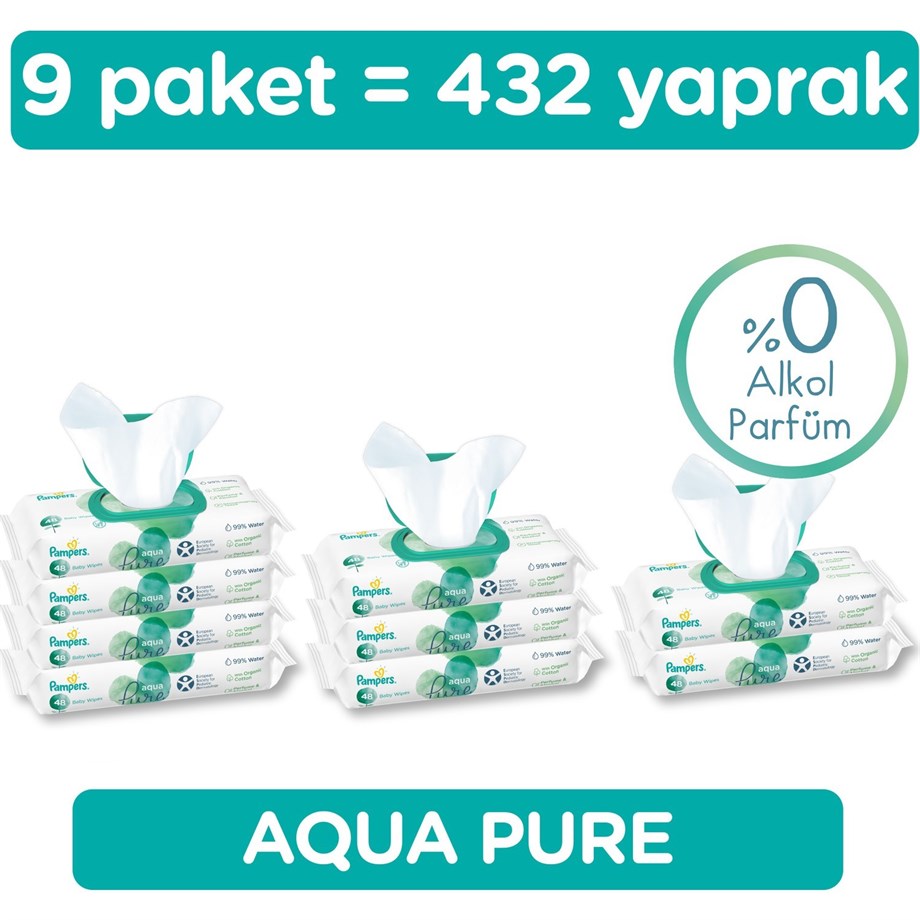 Prima Pampers Aqua Pure Islak Havlu 9x48'li