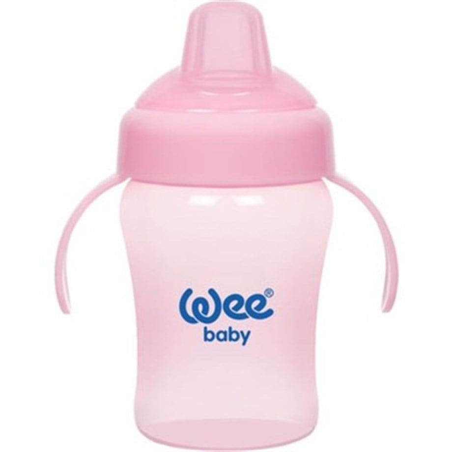 Wee Baby Colurful Akıtmaz Kulplu Antikolik Bardak 240 ml -Pembe