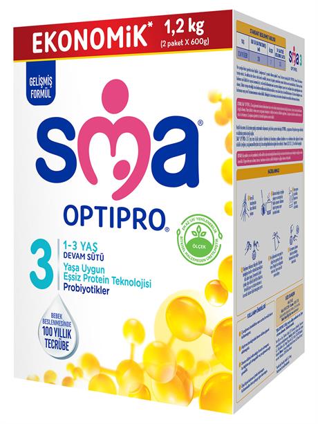 Sma 3 Optipro Probiyotik 1-3 Yaş  Devam Sütü 1200 Gr