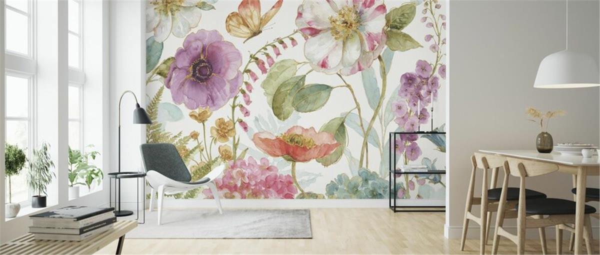 Retro ÇiçekRetro Çiçek Duvar Kağıdı