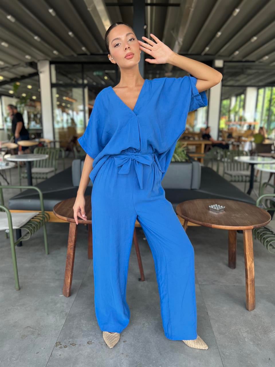 Bluz Pantolon Takım-Mavi