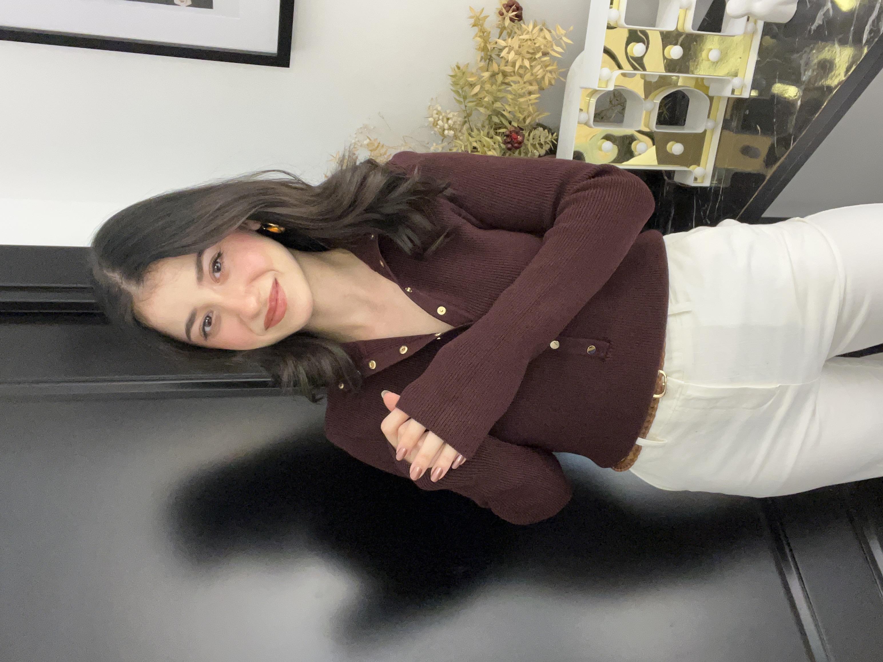 Dlvn Düğmel Triko-Bordo