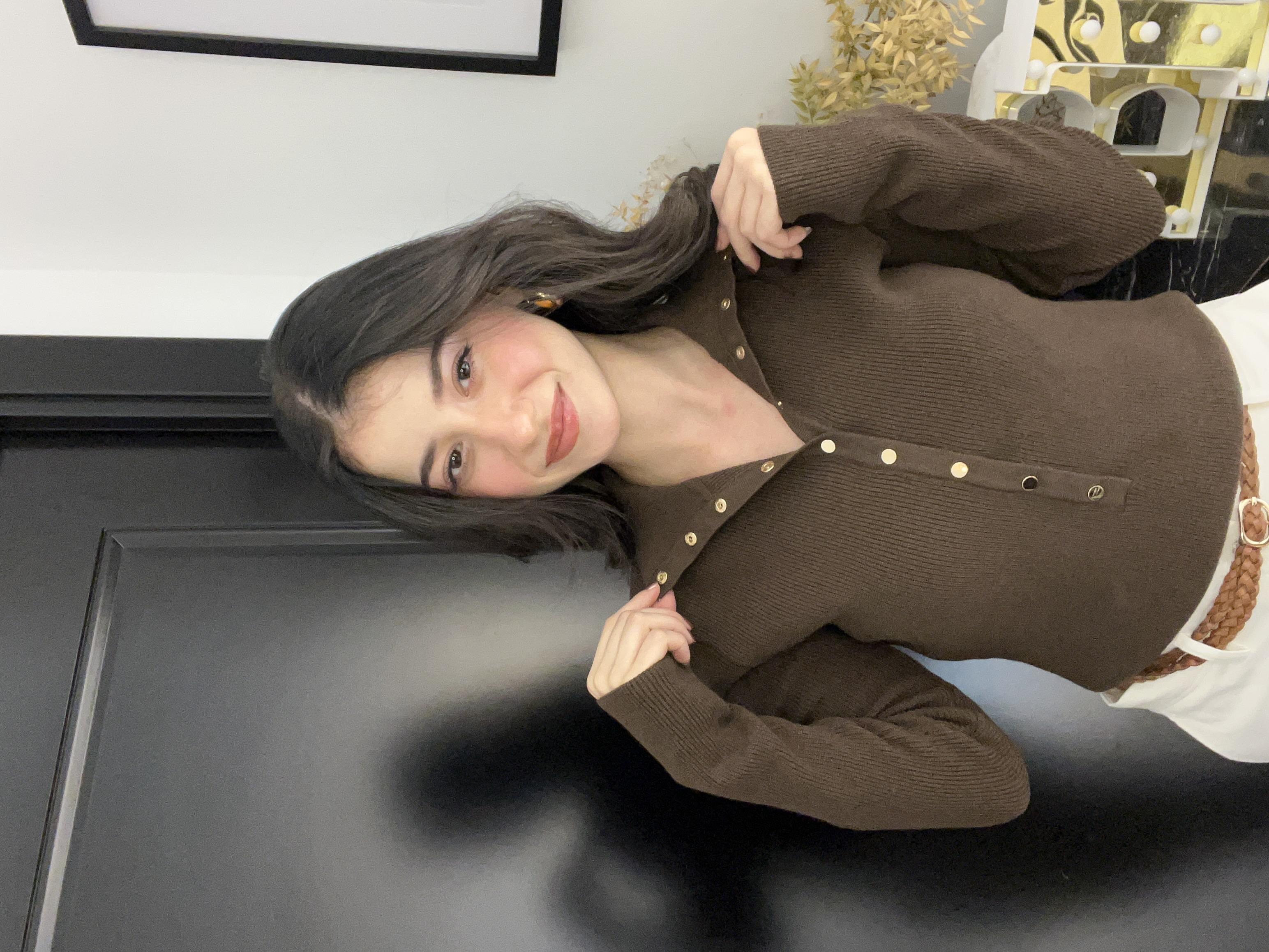 Dlvn Düğmeli Triko-Kahve