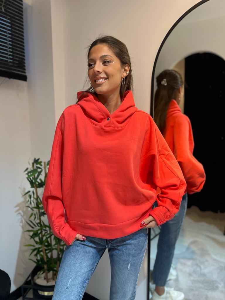 Düğme Detaylı Sweat-NarÇiçeği