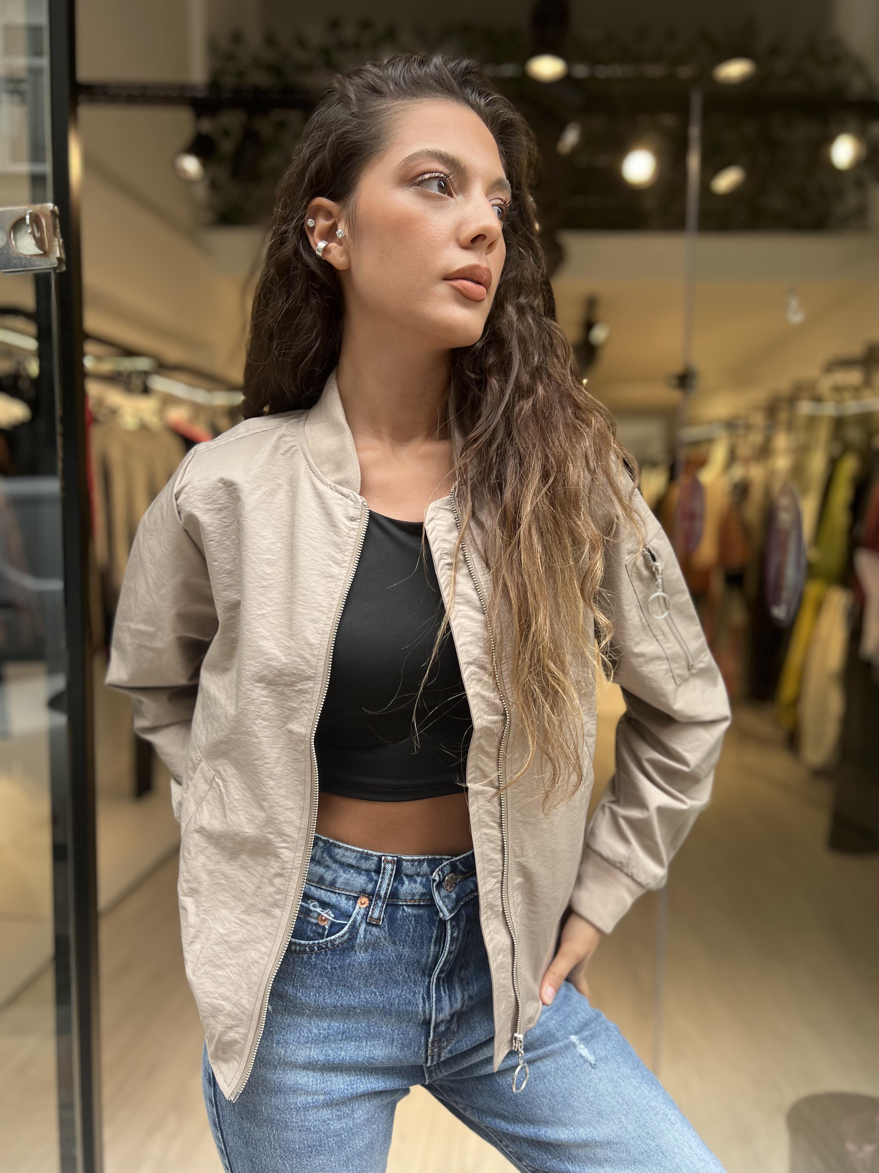 Düz Kısa Bomber-Taş