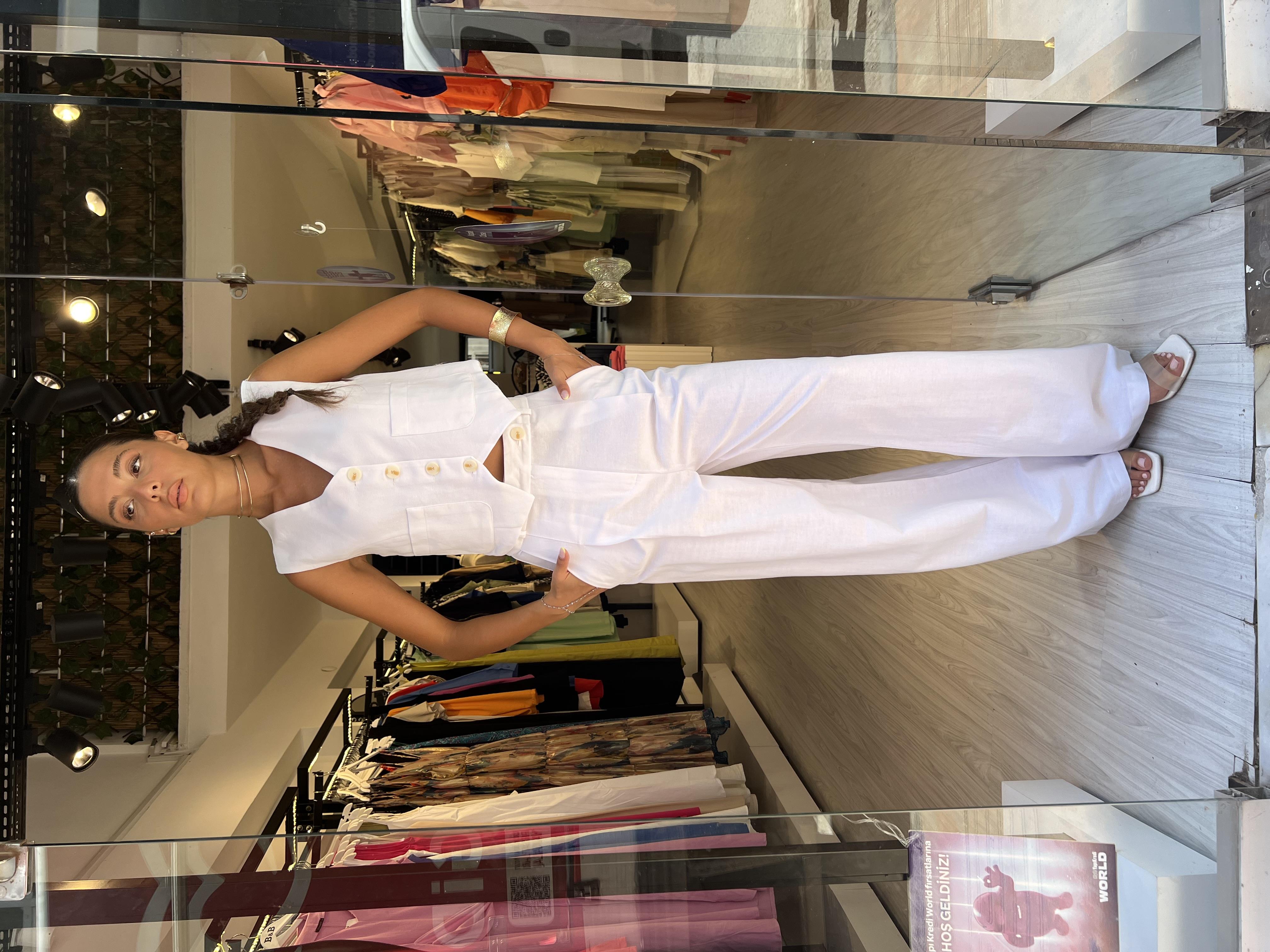 Efl Cepli Yelek Takım-Beyaz