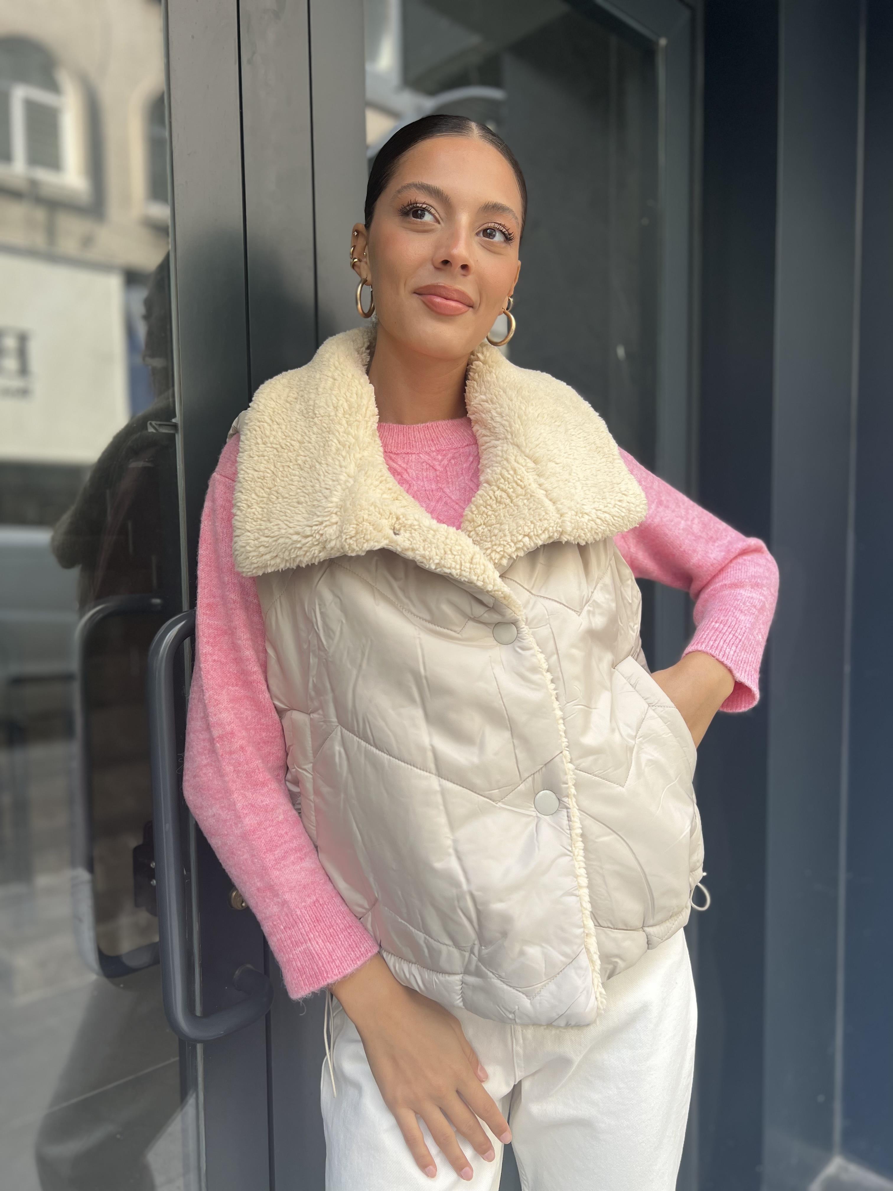 Kürklü Kısa Yelek- Taş