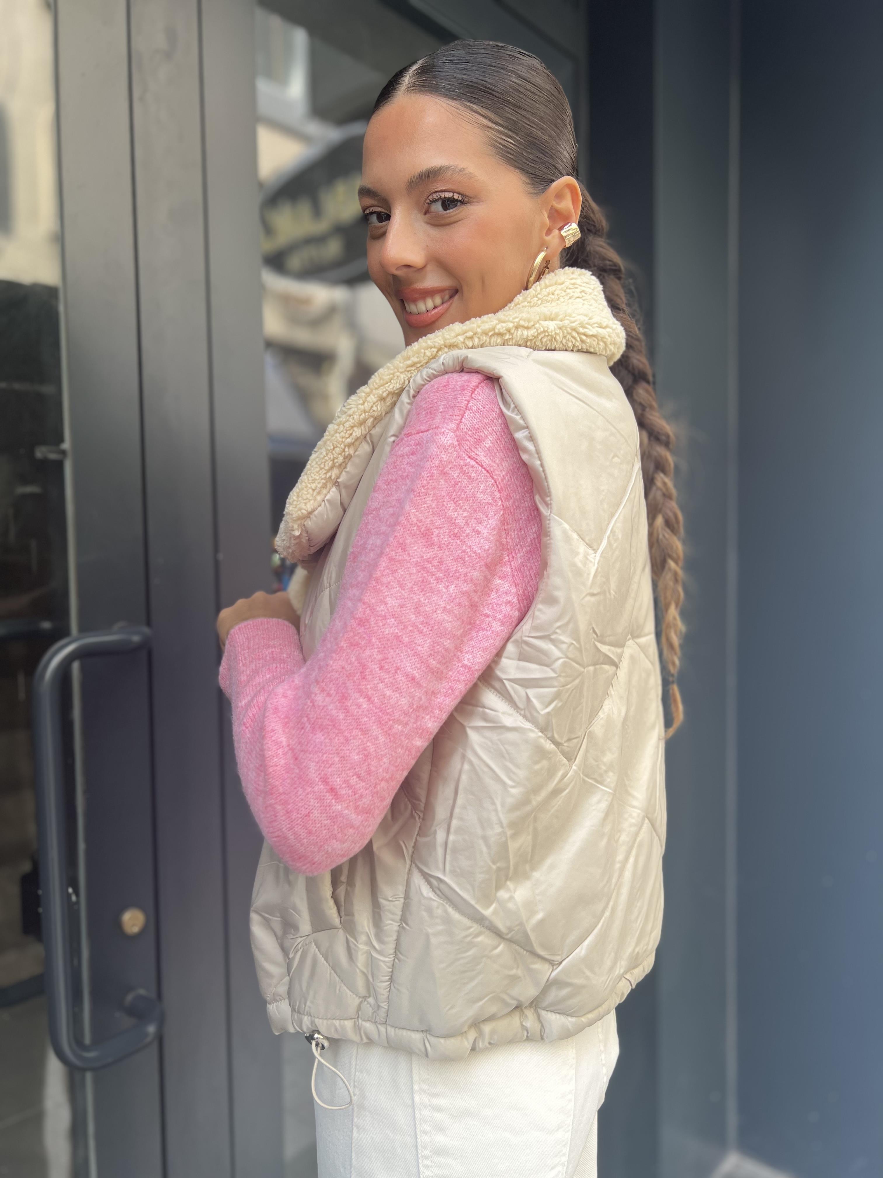 Kürklü Kısa Yelek- Taş