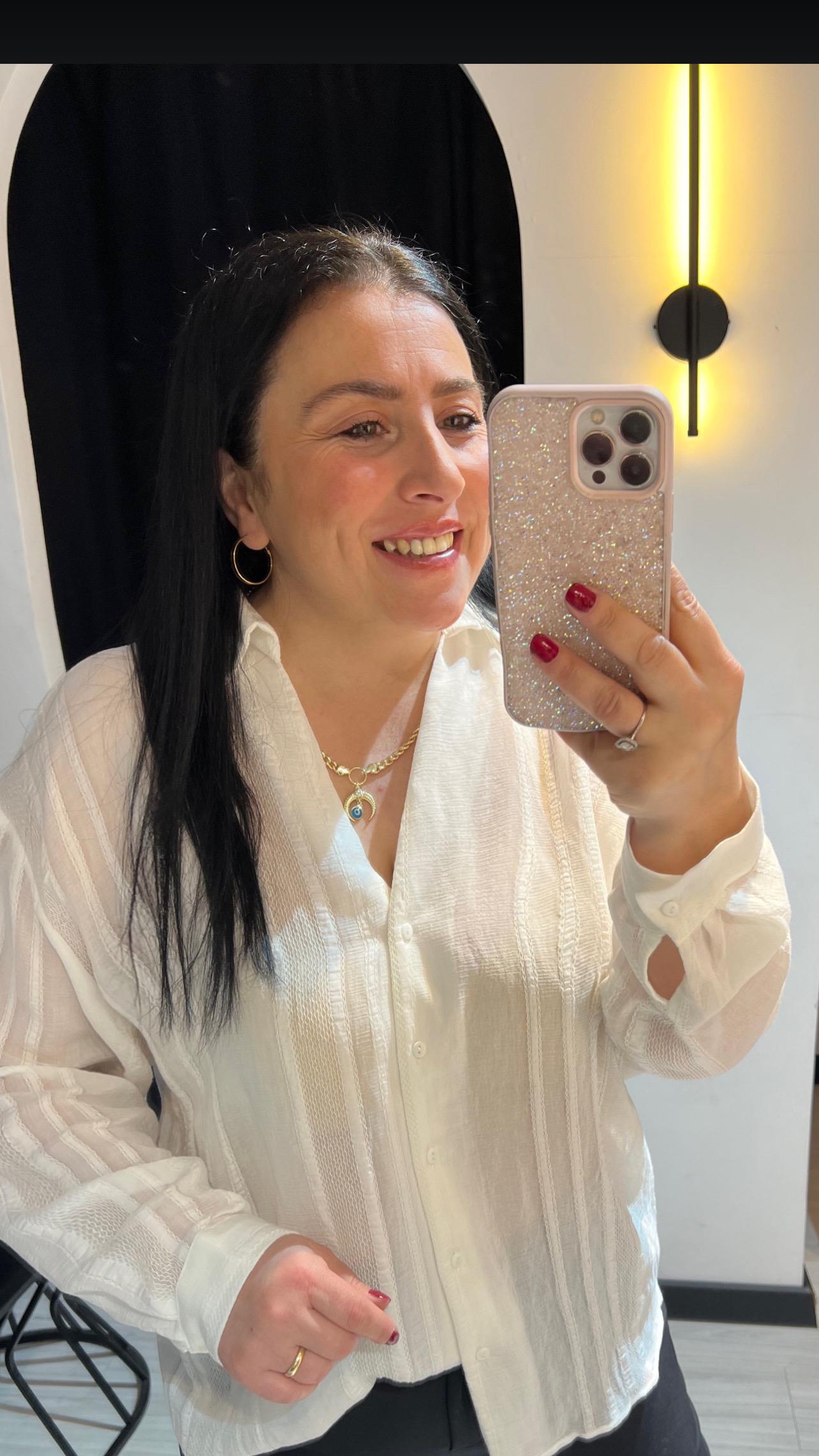 P.Transparan Gömlek-Beyaz