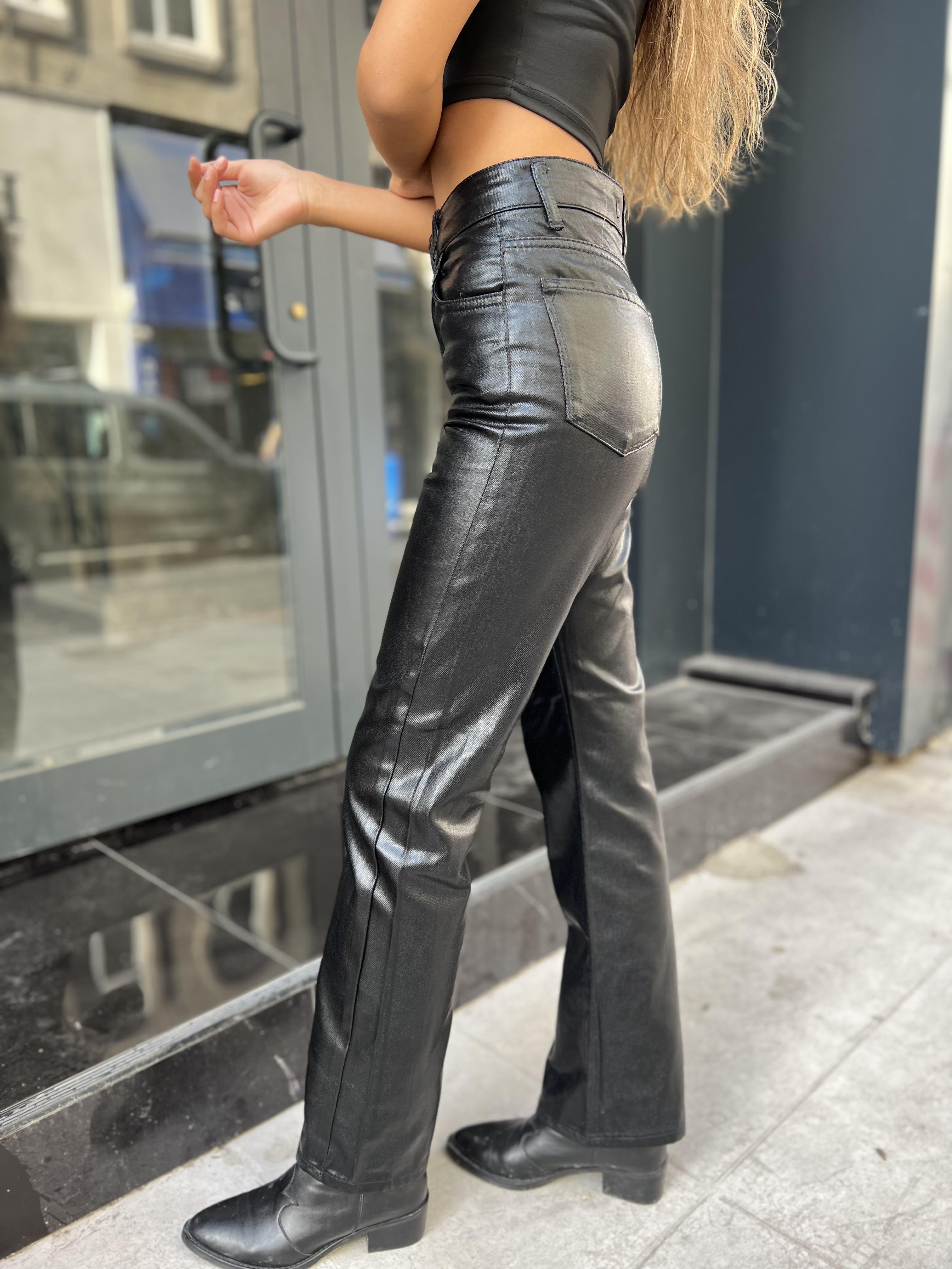 Parlak Jean -Siyah