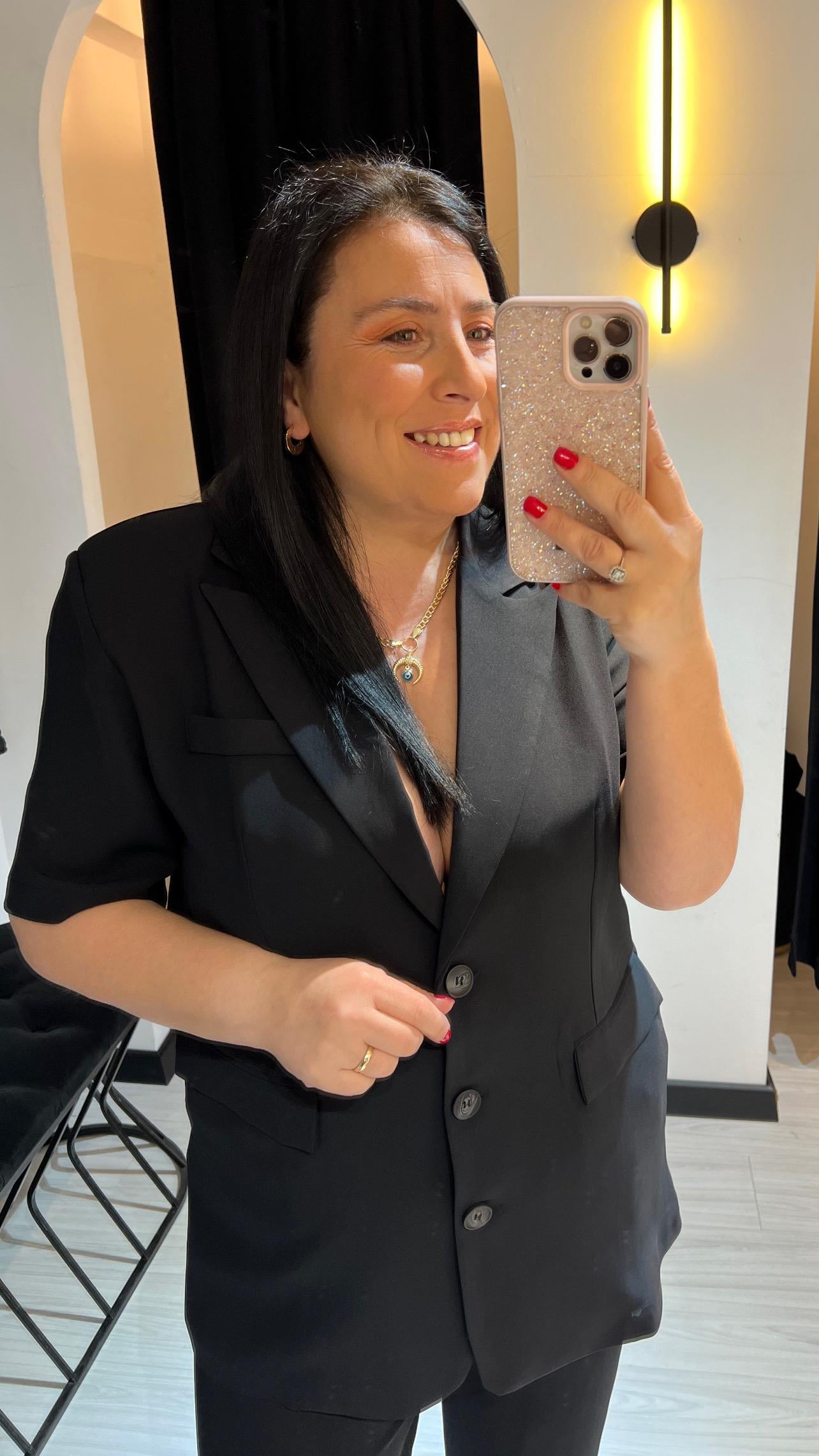 Q.Kısa Kol Takım-Siyah