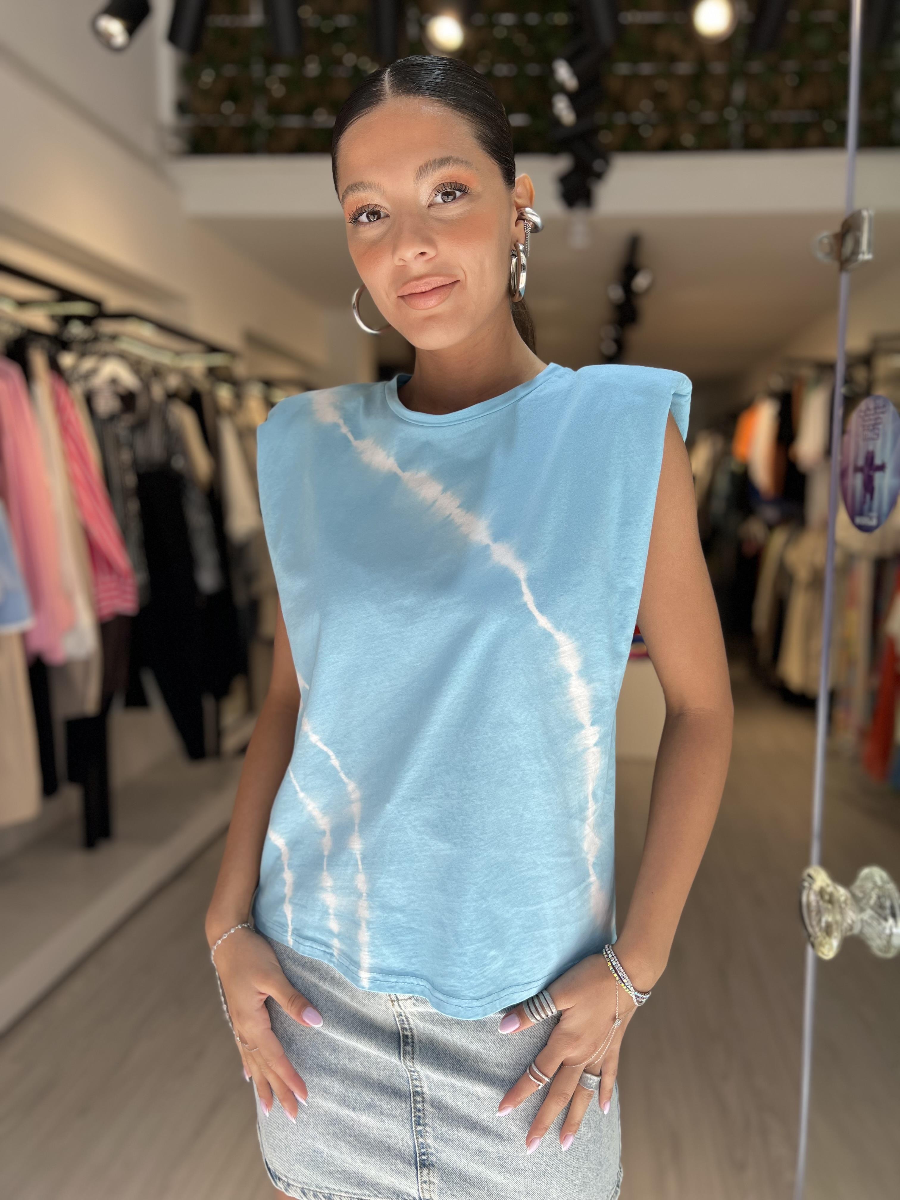 Quzu Vatkalı T-shirt - Mavi