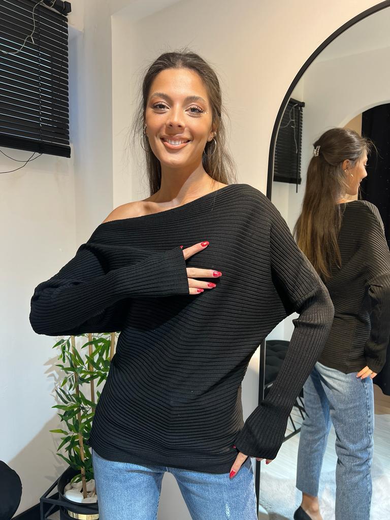 Yarasa Kol Triko-Siyah