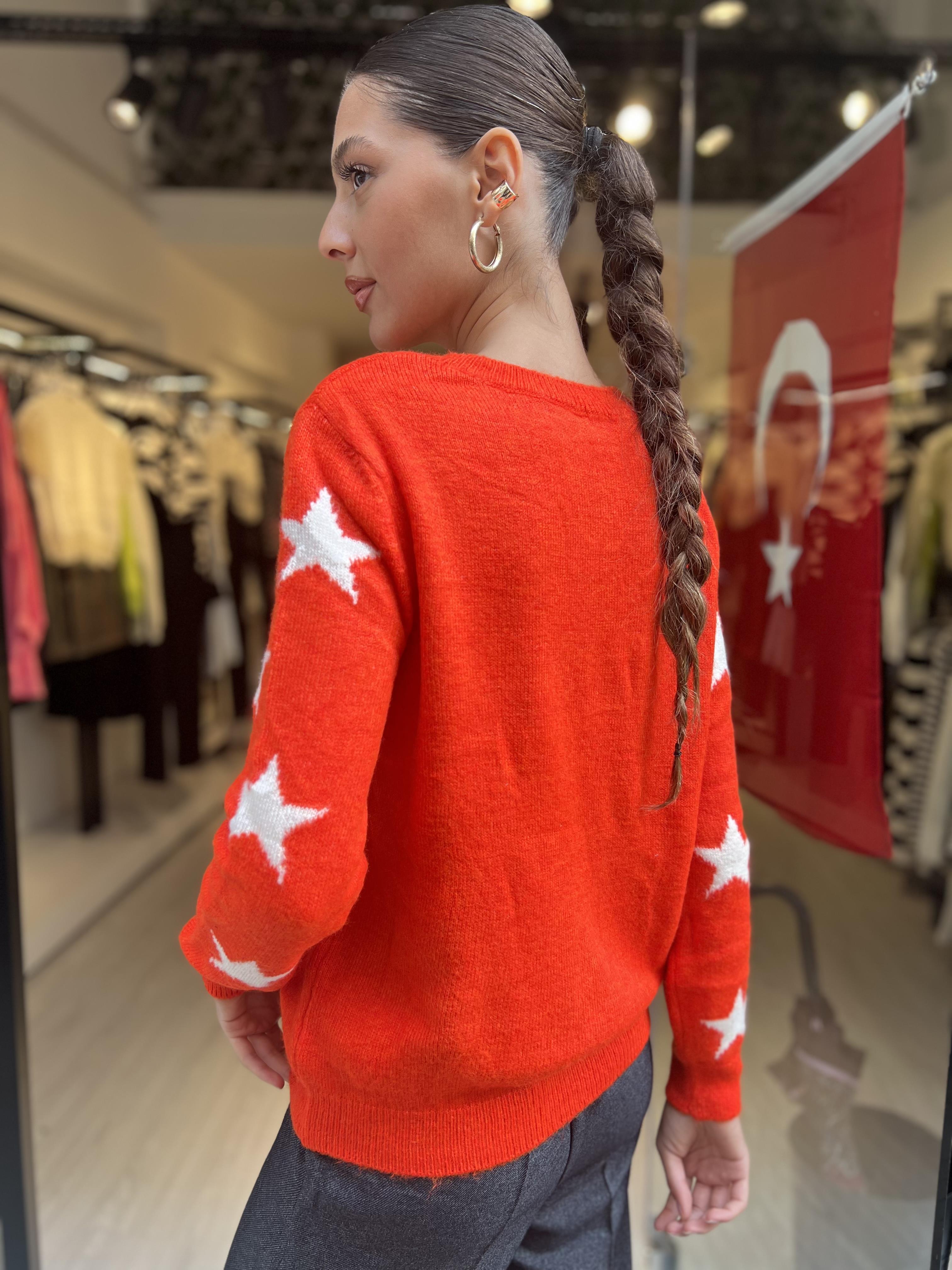 Yıldız Desen Kazak-Turuncu