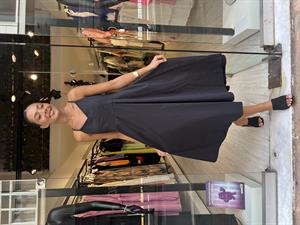  Askılı Pile Elbise-Siyah