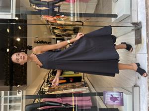  Askılı Pile Elbise-Siyah