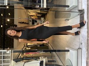  Dilvin Düğme Detaylı Elbise-Siyah 