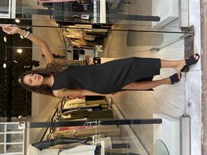  Dilvin Düğme Detaylı Elbise-Siyah 