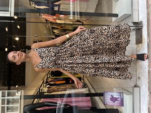 Askılı Leopar Elbise- Kahveleopar