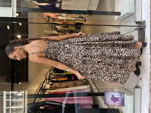 Askılı Leopar Elbise- Kahveleopar