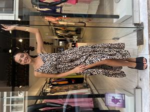 Askılı Leopar Elbise- Kahveleopar