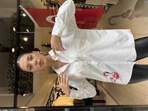 Baskılı Gömlek -Ekru