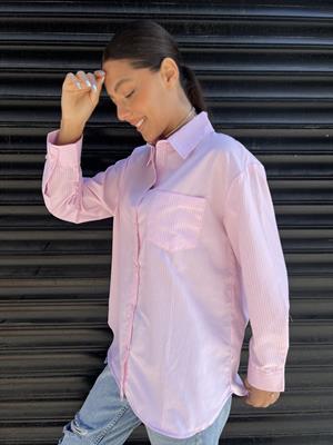 Dk Çizgili Gömlek -Pembe 