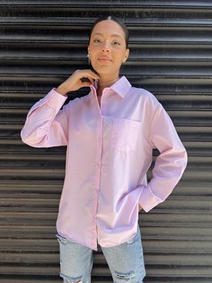 Dk Çizgili Gömlek -Pembe 