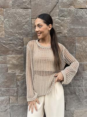 Dlvn Ajurlu Bluz-Bej