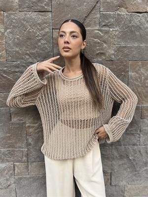 Dlvn Ajurlu Bluz-Bej