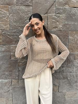 Dlvn Ajurlu Bluz-Bej