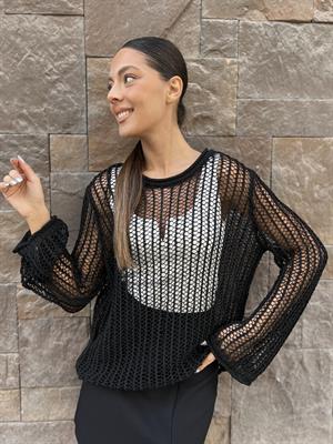 Dlvn Ajurlu Bluz-Siyah