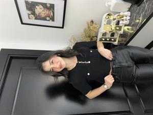 Dlvn Cepli Düğmeli Triko-Siyah