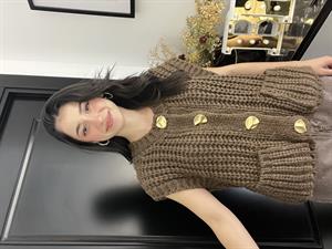 Dlvn Dokuma Yelek-Kahve