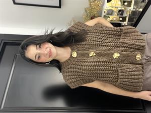 Dlvn Dokuma Yelek-Kahve