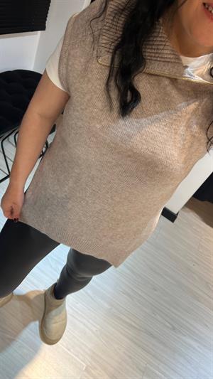 Dlvn Fermuar Yaka Süveter-Kahve